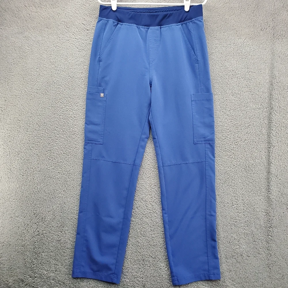 Figs Axim Cargo Scrub Pants Mens Medium Blue T2001